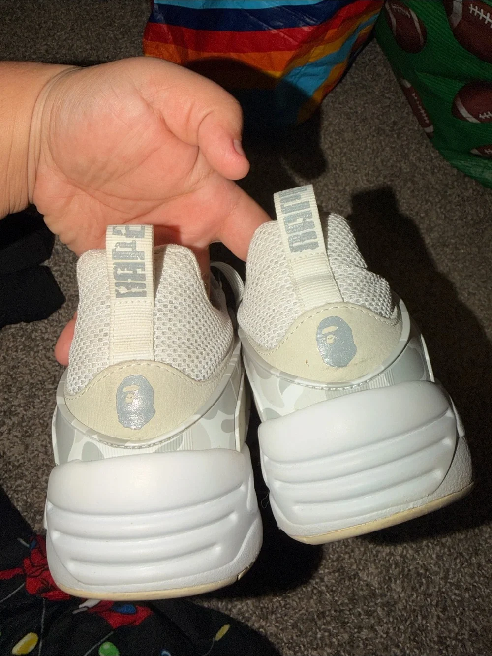 Puma Men’s Cream/White Mesh Athletic Sneakers